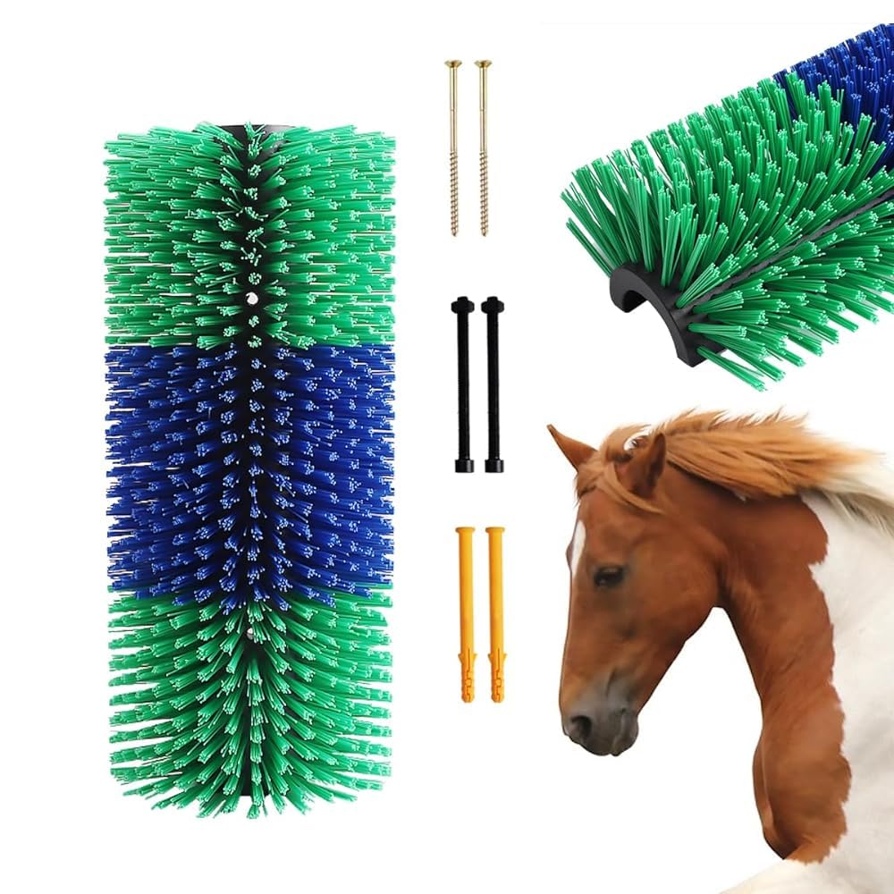 Livestock Scratch Brushes,Horse Scratcher Cow Brush,Livestock Animal Scratching Massage Brush,Horse Scratcher Full Massage Brushes Kit for Goat, Sheep, Pig (Green)
