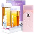 Waxfans Roll On Wax kit,Waxing Kit for Sensitive Skin, Wax Roller, Roll On Wax Warmer for Hair Removal,at Home Waxing Kit for Women men,Soft Wax Heater for Larger Areas of the Body(pink)