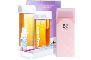 Waxfans Roll On Wax kit,Waxing Kit for Sensitive Skin, Wax Roller, Roll On Wax Warmer for Hair Removal,at Home Waxing Kit for Women men,Soft Wax Heater for Larger Areas of the Body(pink)
