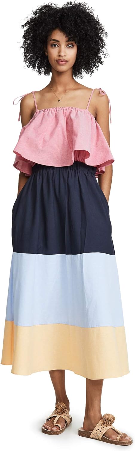 english factory colorblock maxi dress