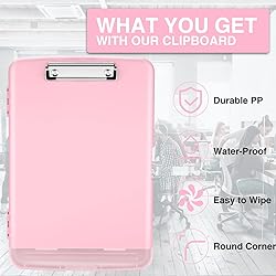 Sooez Clipboards with Storage, High Capacity Clip