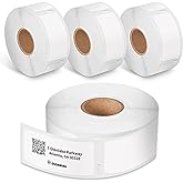 30336 Labels Compatible with Dymo LW 1" x 2-1/8" Multi-Purpose Address & Barcode for Label Writer 450 Turbo, 450, 4XL Desktop Printers, 25mm x 54mm, 4 Rolls - 500 Labels/Roll