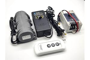 GXMRHWY 24V DC Motor 3800rpm Strong Vibration Industry Mini Vibration Motor Sturdy Plastic Shell Rotary Speed Vibrating Motor for Massage Bed Chair Medical Instruments(24V Motor+Power +Remote Control)