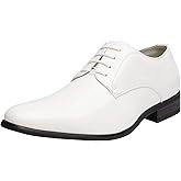 Bruno Marc Men's Faux Patent Leather Tuxedo Dress Shoes Classic Lace-up Formal Oxford
