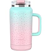 Hydraful 64 oz Tumbler with Handle and Straw - 100% Leak-Proof - Insulated Cup Reusable Stainless Steel Large Water Bottle Travel Mug for Gym, Hiking, and Camping - Gifts for Women Men Him Her