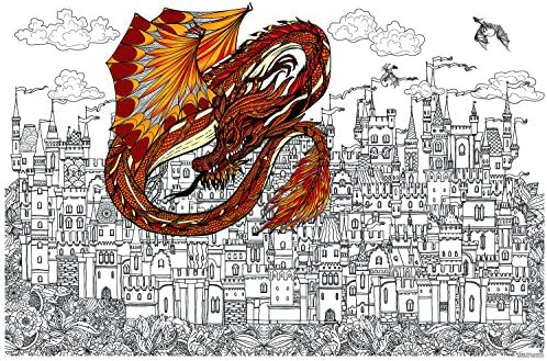 Great2bColorful Coloring Poster (3 Sizes~2 Paper Choices) - Castles Under Siege (Premium Paper, 24" x 36")