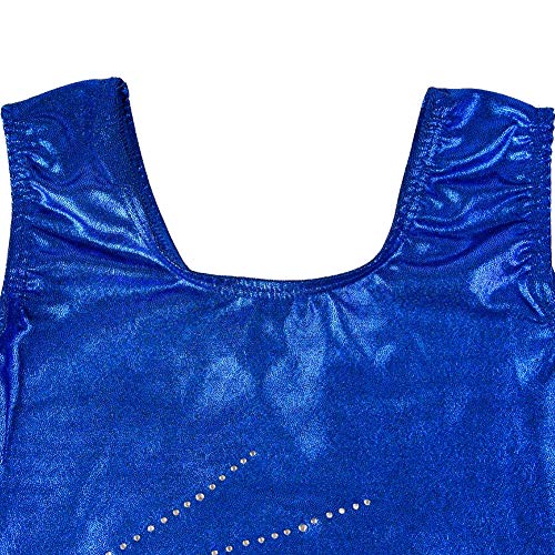 Tigerhu Leotards for Girls Gymnastics Athletic Sparkly Dancewear Activewear, Blue 10