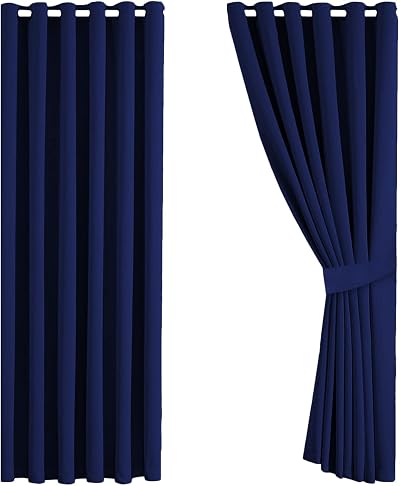 Aspire Homeware Blackout Curtains Navy 90x108 Eyelet Thermal Insulated
