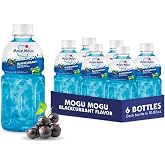 Mogu Mogu Blackcurrant Juice Drink with Nata de Coco &ndash; Bold Fruit Flavor with Chewy Coconut Jelly, 10.8oz Bottles (Pack of 6) &ndash; Fun-to-Drink, Juicy, and Refreshing Beverage