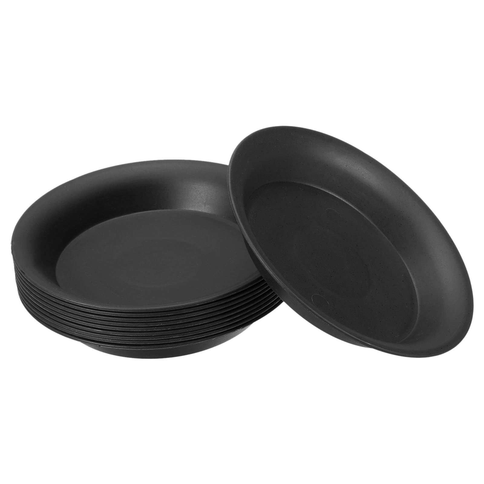PATIKIL 6 Inch Plant Saucer Tray, 10 Pack Plastic Drip Tray Round Collects Excess Water Flower Pot Drainage Trays for Heavy Indoor Outdoor Pans, Black