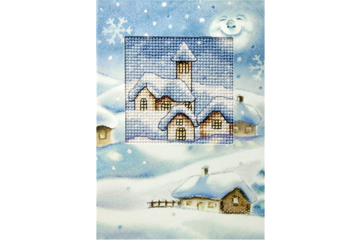 Orchidea Church Snow Scene Card Cross Stitch Kit