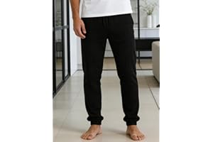 Mens Pajama Pants Sleep Jogger Lounge Bottoms Soft Lightweight Casual Drawstring Waist Pj Pant Sleepwear