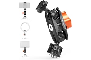 K&F CONCEPT Magic Arm, Multi-Function Double Ball Head with Cold Shoe Mount 1/4" Screw for Super Clamp, Monitor, LED Light
