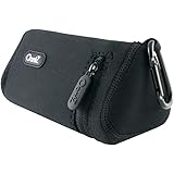 Cambridge SoundWorks Official OontZ Angle 3 Bluetooth Speaker Carry Case (Black with Black Stitching), Neoprene with Aluminum Carabiner, reinforced zipper [NOT FOR OontZ Angle 3 PLUS]
