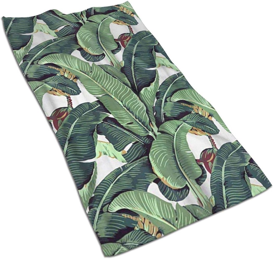 Qauswat Banana Leaf Face Towel,Hand Towel,Kitchen Towels Dish 3D Design Pattern Towel,Towels for The Kitchen,Cleaning,Cooking,Baking,Dishwashing Towel 15.7x27.5in