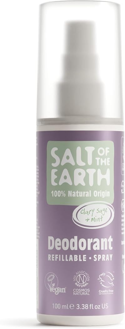Salt Of The Earth Refillable Natural Deodorant Spray 100 ml Clary Sage Mint