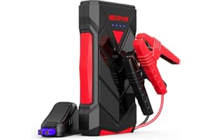 NEXPOW Démarreur de batterie portable 12 V pour voiture avec charge rapide USB (jusqu'à 7 L essence ou moteur diesel 5,5 L) a