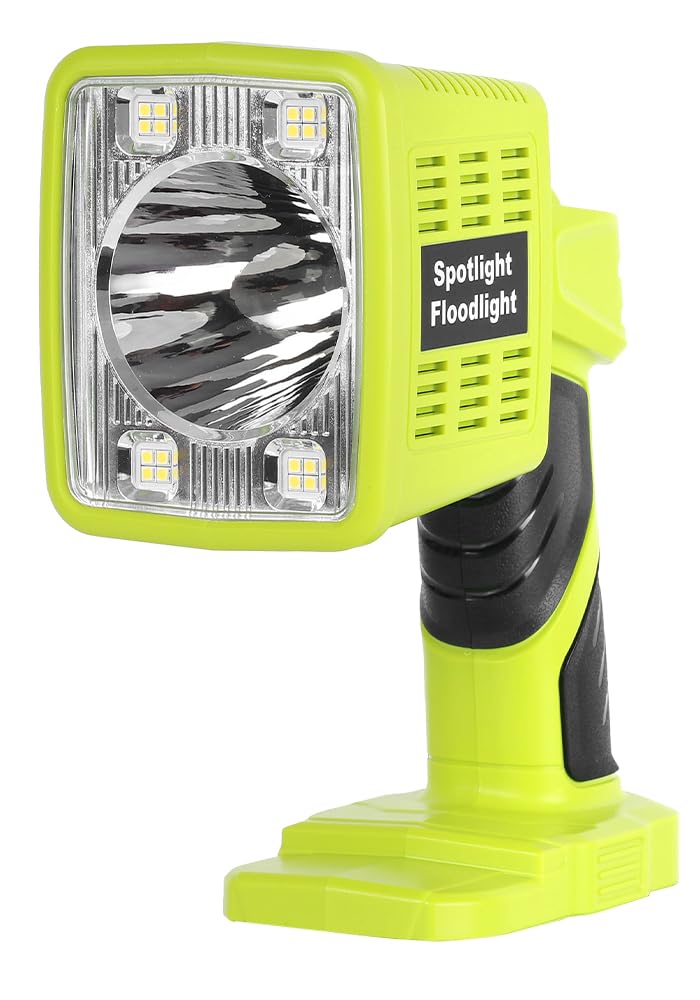 Photo 1 of 16W Cordless LED Handheld Flashlight for Ryobi 18V Battery, 1600LM Portable Flashlight Tool Work with 3 Modes Lighting for Camping, Fishing, Car Repairing, Job Site, Emergency