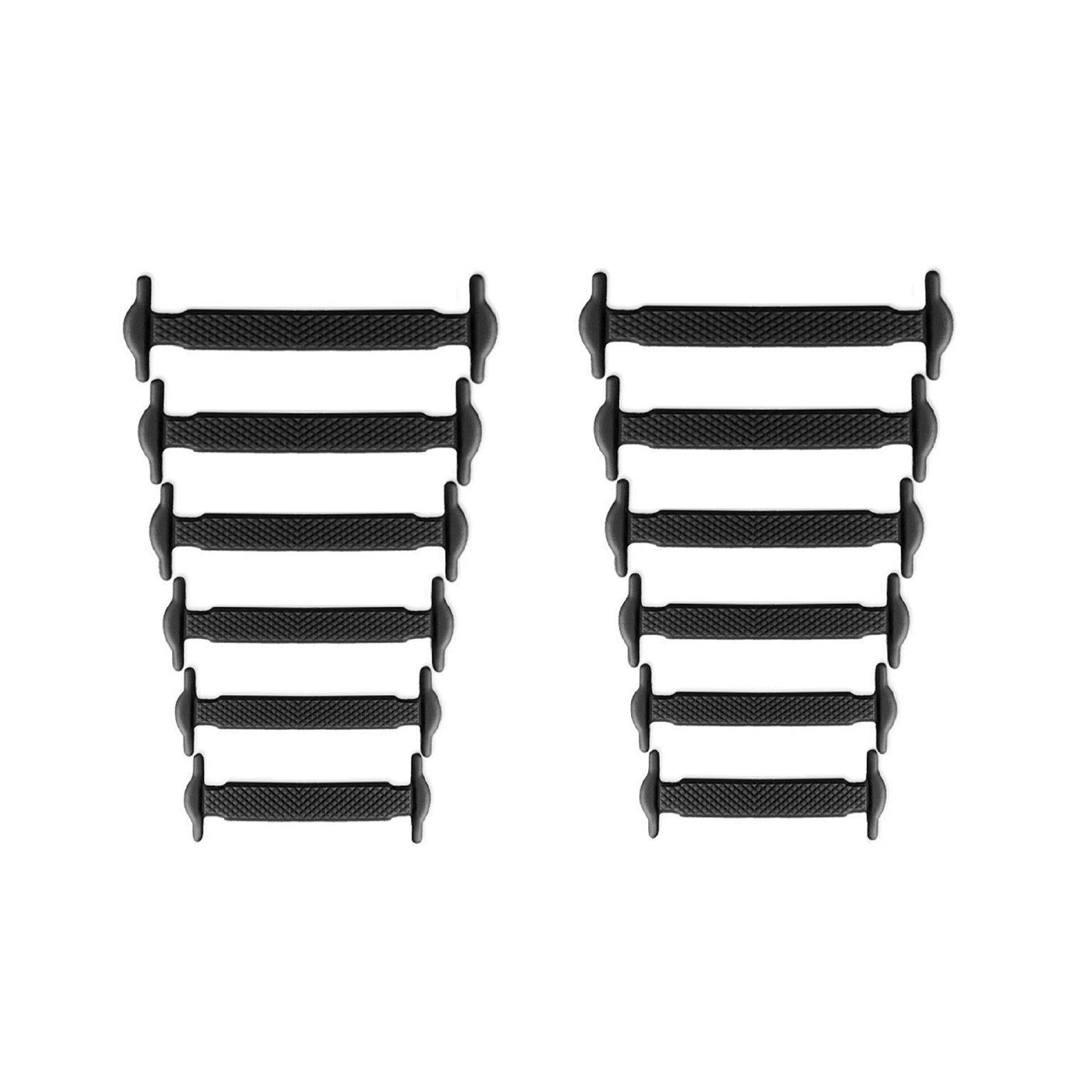 KUYIA No Tie Shoe Laces, Waterproof Flat Stretchy Elastic Silicone Strings, Tieless Shoelaces for Sneakers Trainers Casual Converse Brogue Canvas Sports Fashion Adults Kids Walking Athletic Running