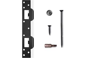 MOSECYOU Door Strike Plate Double Opening, with Reinforced Torx/Star Screws & Bit, Reinforcement Striker for Set of Door Handle & Deadbolt(1, Matte Black)