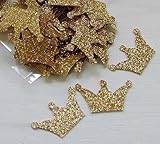 100 Gold Glitter Crown Confetti Table Decor