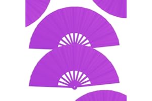 WNWBFM Boots on The Ground Fan,Large Holographic Folding Hand Fan, Clap Fans For Line Dancing,Foldable Craft Holding Laser Colors Hand Fan,Party,Dance Enthusiasts Gift (Purple plastic fan ribs 2pcs)