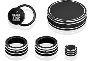 for 2023-2025 Mazda CX50 Accessories, for 2019-2025 Mazda3 & 2020-2025 CX30, 6pcs Aluminum Alloy Knob Cover Trim Kit - Push Start, AC, Multimedia & Volume (Black) -DvlynAuroa