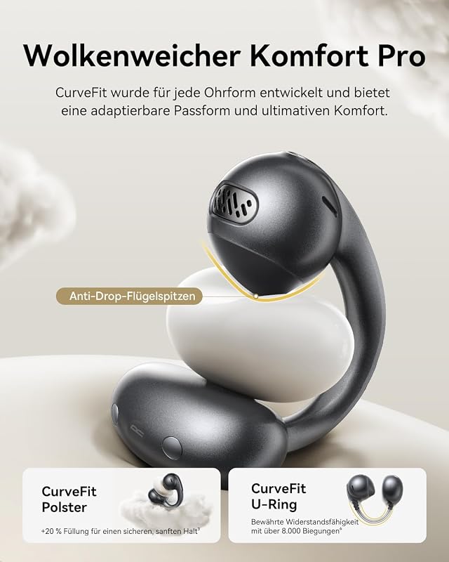 Bowie MC1 Pro Open Ear Kopfhörer, Ohrclip mit Beeindruckender Klang