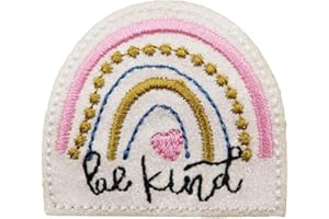ROCKAPATCH Be Kind Rainbows Sparkle Glitter Embroidered Iron On Patch