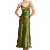RIHOAS Women Spaghetti Strap Lace V Neck Maxi Dress Semi Formal Wedding Guest Cocktail Sexy Back Corset Dresses