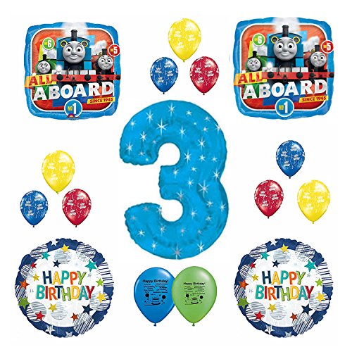 Thomas the Tank Engine Train 3rd Birthday Balloon Set