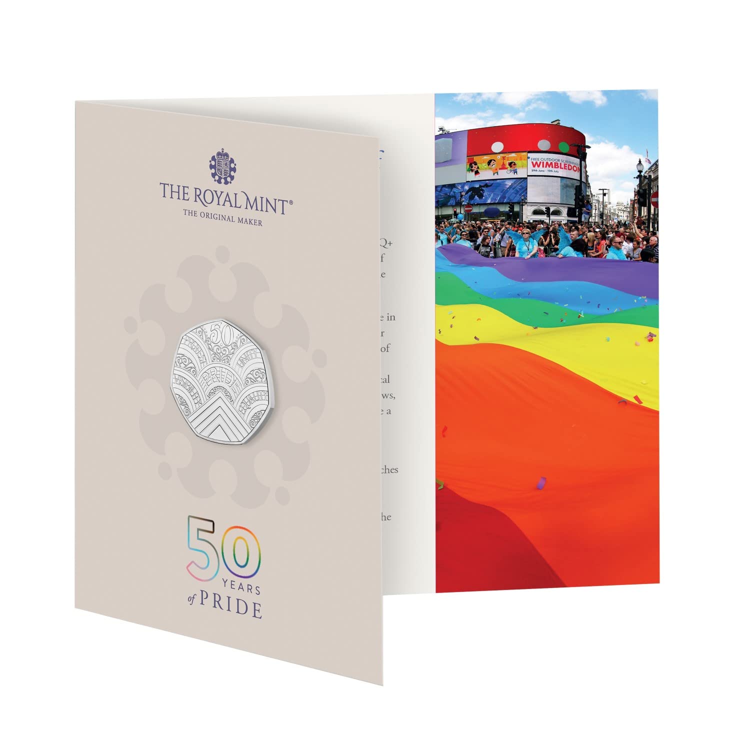 CrawleyCoins 2022 50 Years of LGBTQ+ Pride UK 50p Brilliant Uncirculated Royal Mint Pack Coin