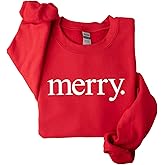 Merry Christmas Sweatshirt for Women, Merry Christmas Sweatshirt in Multiple Colors, Elegant Merry Sweater
