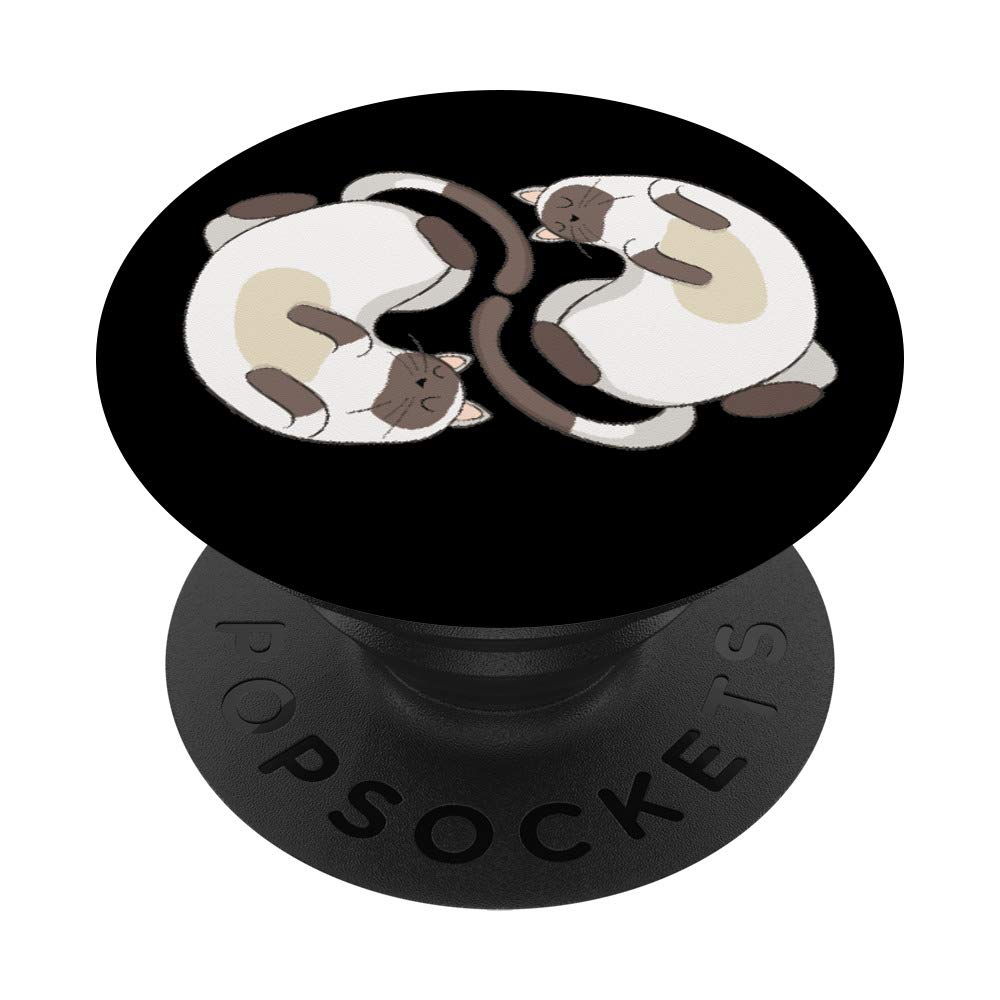 Yin Yang Siamese Kitty Cats Zen Cute PopSockets PopGrip: Swappable Grip for Phones & Tablets