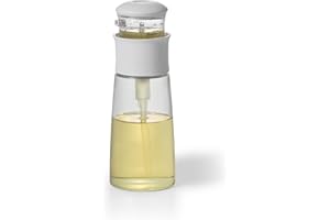 Starfrit Press-Top Dispenser 10oz (320ml) Glass Bottle, Integrated Measurements for Cooking & Serving, Precise Pour for Olive