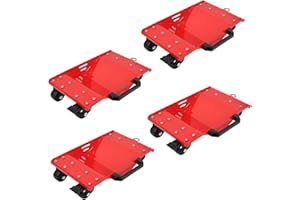 Garvee Car Dolly Set of 4, 8000 LBS Capacity Car Dollies with Tow Hooks, Wheel Dolly with Thickened Handles & Sidebar & Secur