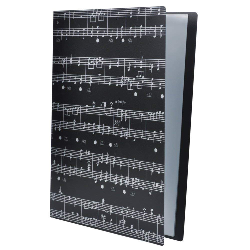 Music File Folder A4 Size Sheet Music Folder Paper Documents Music Themed 40 Pockets Storage Folder