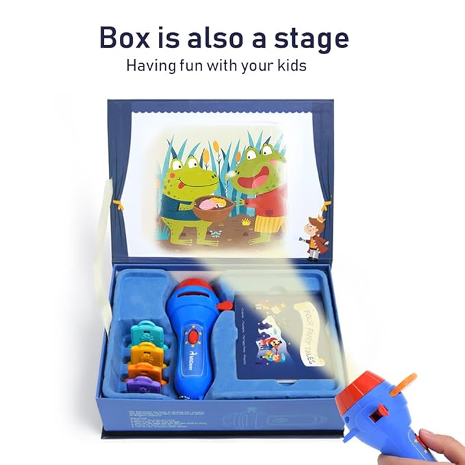 Proyector para niños Libro de cuentos Antorcha Noche Luz Teatro ...