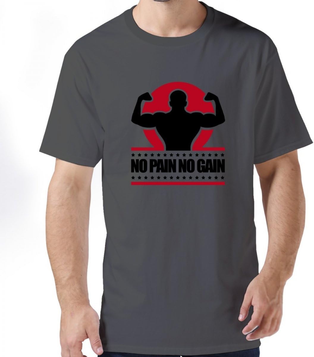 Body Building No Pain No Gain F2 Deep Heather Guy's Short-Sleeve T-Shirt XXL