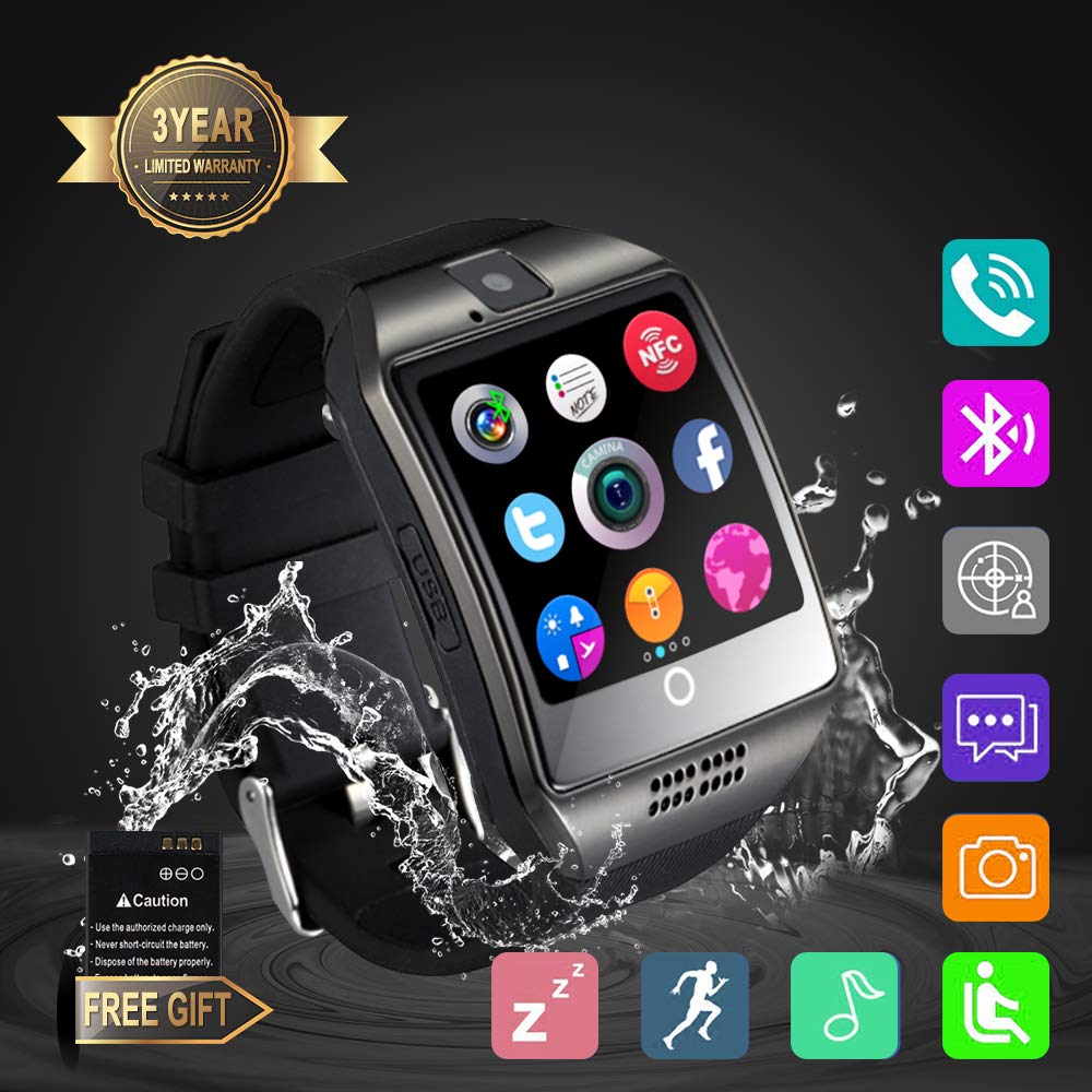 Smart Watch, Smartwatch Sweatproof Cell Phone SIM 2G GSM with Camera Support Sleep Monitor Push Message Anti Lost for Android HTC Sony Samsung LG ...