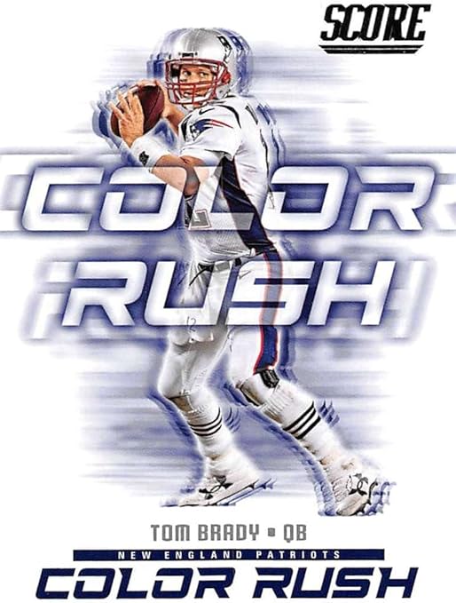 Amazon Com 2018 Score Color Rush 1 Tom Brady New England Patriots Football Card Collectibles Fine Art