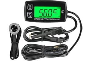 RileyFine TM004 Digital Thermometer,Backlight,Two Group of Temperature, Max Temperature,Use for Tractors, Atvs, Utvs, Snowmob