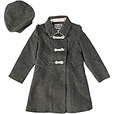 Rothschild Big Girls' Faux Wool Petal Front Military Coat