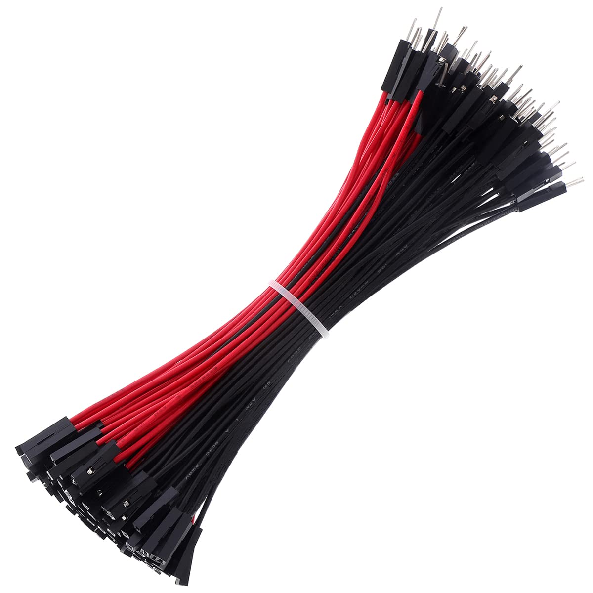 Breadboard Jumper Wires 20AWG, Bestlus Exclusives Male to Female Jumper Wires M/F 150mm Pack of 120 Square Head 0.1'' (15CM / 6'', M/F, Red x 60 pieces Black x 60 pieces)
