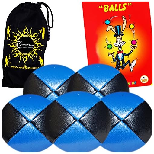5x Pro Thud Juggling Balls - Deluxe (LEATHER) Professional Juggling Ball Set of 5 + Mister Babache Ball Juggling Book of tricks, and Fabric Travel Bag! - Image 8