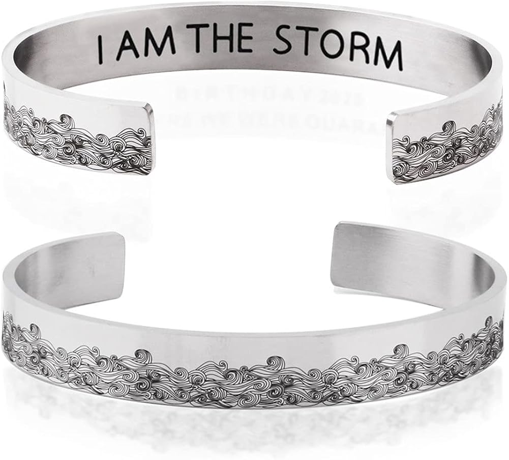 AA Sobriety Recovery Gifts for Women Men Inspirational Cuff Bracelet