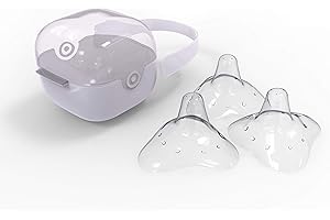purifyou Nipple Shields for Nursing Breastfeeding Newborn, 24mm / 20mm / 18mm / 16mm, Set of 3 Silicone Nipple Shield with Free Case Latch Assist Nipple Guard & Breastfeeding Shield (24mm)