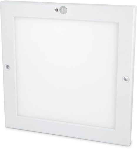 Panel sensor LED UltraSlim de 18 W, lámpara de techo con detector de movimiento y sensor crepuscular, transofrmador de LED incl., Tagesweiß (4000 K), ...