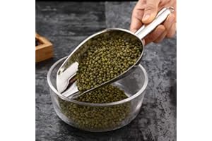 1PC Stainless Steel Ice Cube Shovel Multifunctional Food Coffee Beans Flour Shovel Bar Kitchen Tool Accessories (8 inches,19x