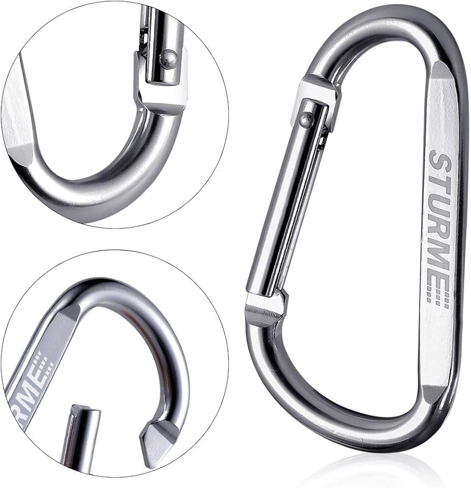 STURME 20pcs 2.7" Carabiner Clip Durable Carabeaner Hooks Small Carabiner D Clip : Sports & Outdoors